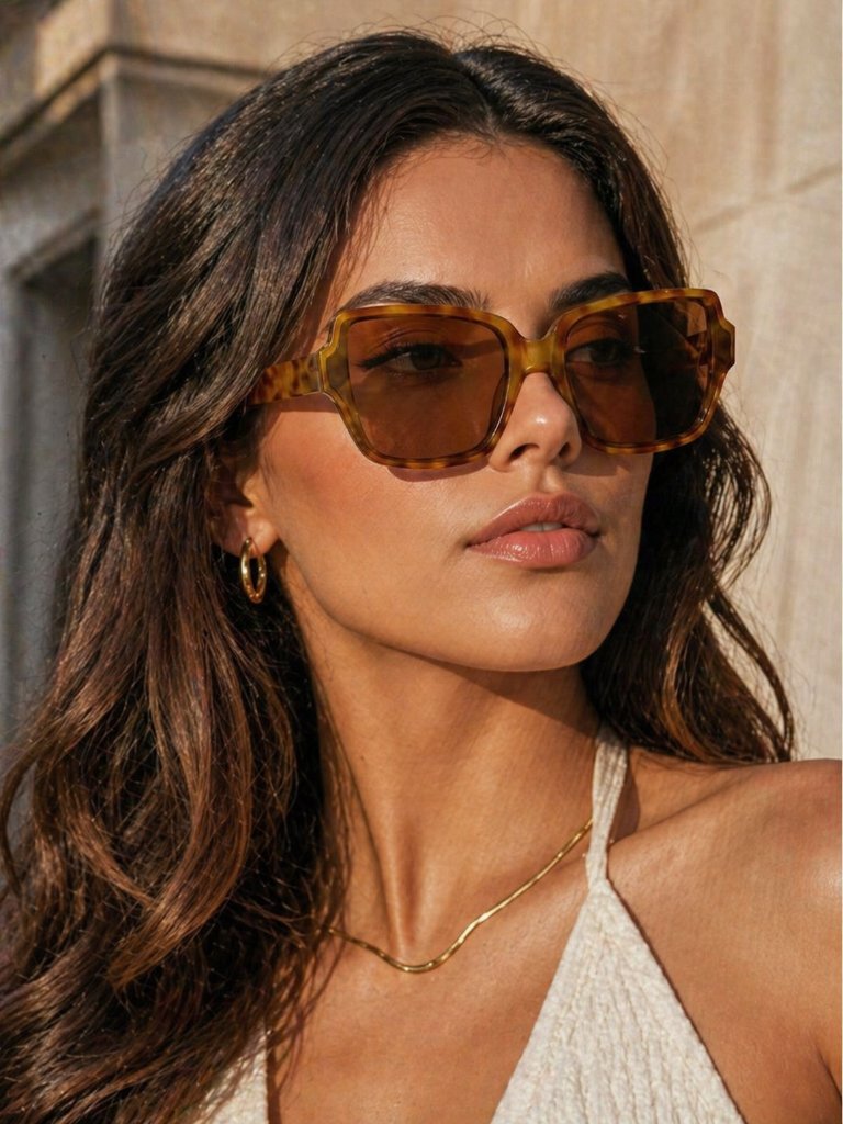 Aire Fortuna Sunglasses Tortoiseshell Square Frame Brown Lenses